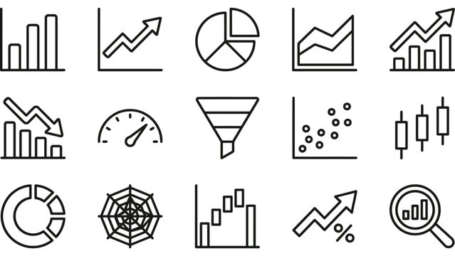 Collection of financial and data analysis charts and graphs