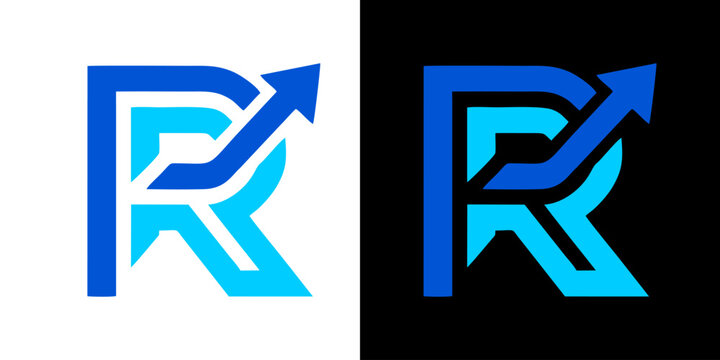 Modern Abstract Letter 'R' Logo Design with Upward Arrow for Growth and Progress