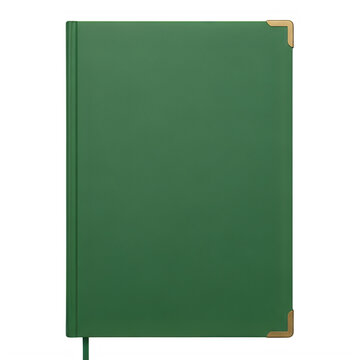Green notebook with gold corners