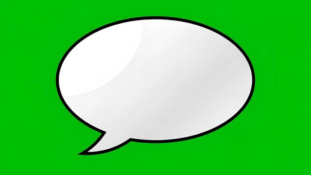 Blank White Speech Bubble on Vibrant Green Background.