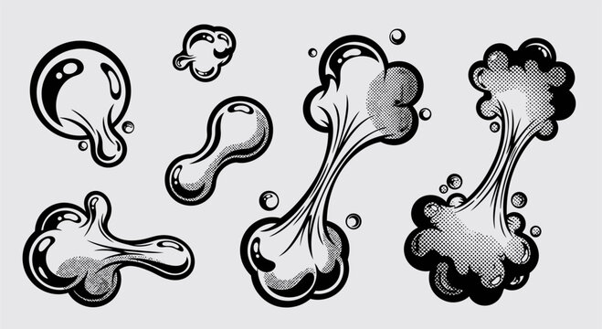 Abstract Liquid Splash and Blob Shape Doodle Vector Collection