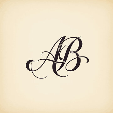 Elegant calligraphic monogram lettering design.