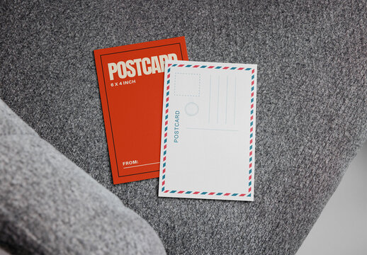 Mockup Of Two Customized Post Cards
