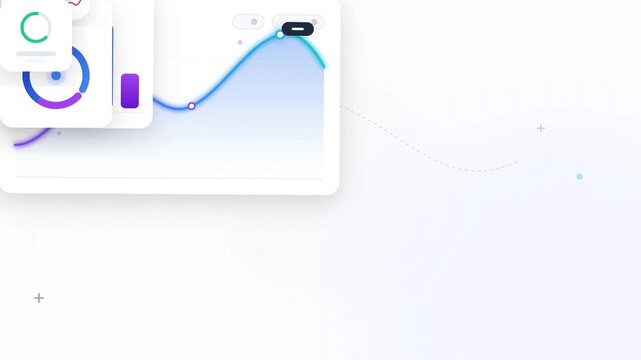 Animated graph, colorful infographic, business data visualization, motion chart