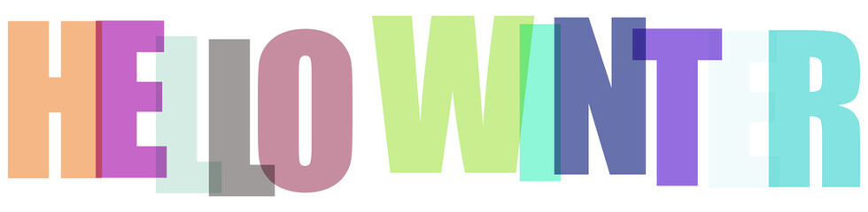 Hello winter colorful typography design element transparent background © unique@