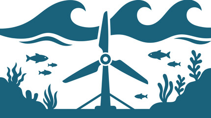 Tidal Energy Turbine Under Ocean Waves © Bima