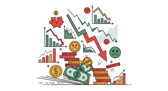 Financial crisis and stock market downfall concept.