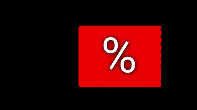 A red discount coupon with a percentage symbol being cut by scissors on black and green screen backgrounds.
