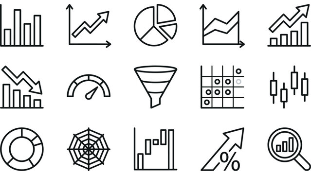Collection of business and finance icons