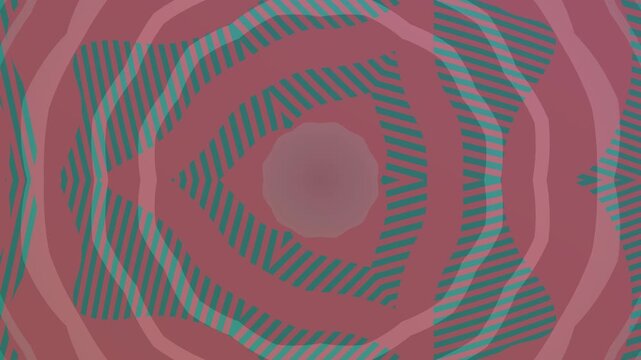 Geometric polygon rings with hatched line textures forming a symmetrical abstract animation, ideal for modern design, digital visuals, and seamless loops.