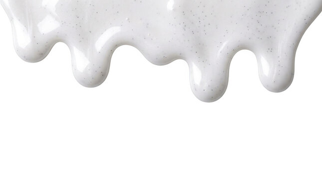 White cream with small black specks isolated on transparent background