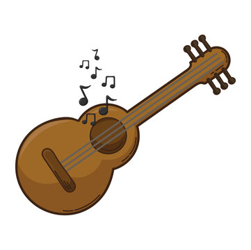 Guitar illustration musical instrument tone illustration brown guitar guitar icon
