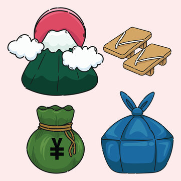 Japanese icon illustration japanese icon cute cartoon sticker mount fuji icon cute cartoon

