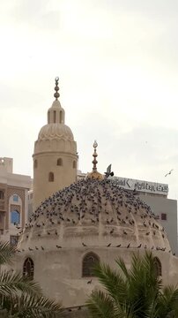 The beautiful exterior of Masjid Abu Bakar As-Siddiq, one of the historic mosques in the holy city of Medina. this site holds great significance in Islamic history and is a popular landmark hajj 