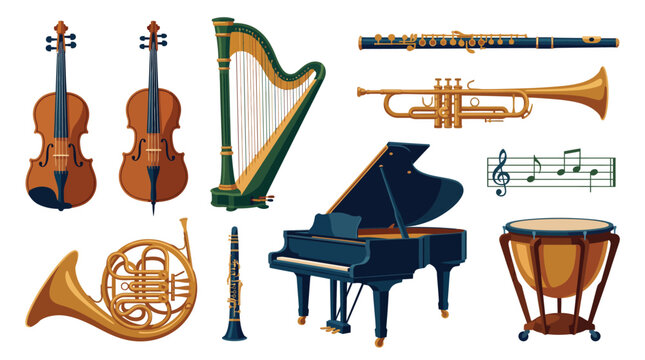 Refined classical music instruments with grand piano and cello