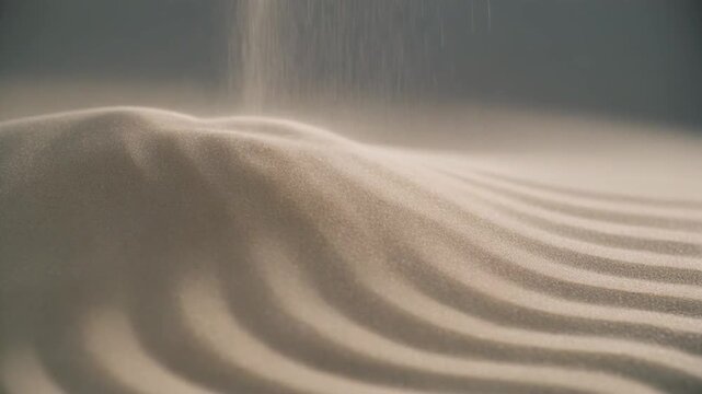 Sand Falling onto Rippled Dune Surface