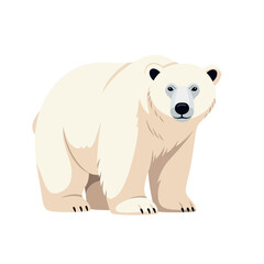 Fototapeta premium Polar Bear Standing Vector Illustration - Arctic Wildlife Icon