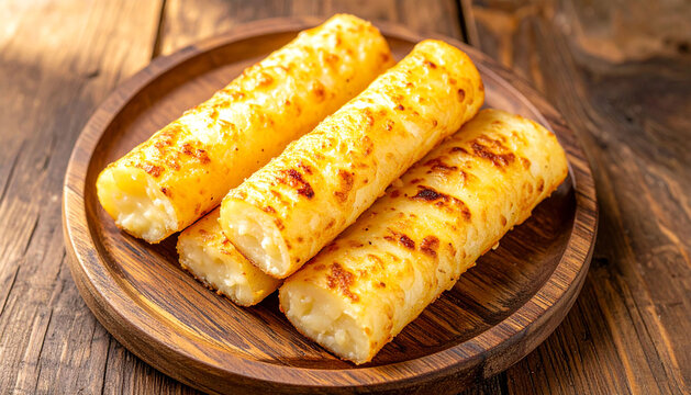 Bolivian Sonso de Yuca on Wooden Table