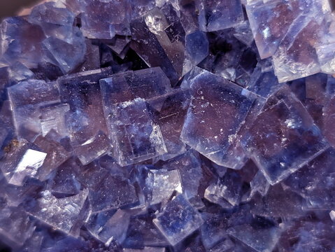 Translucent Purple Fluorite Cubic Crystal Formation