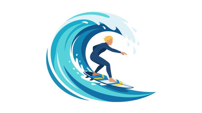 vector illustration of surfer