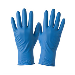 Fototapeta premium Blue disposable nitrile gloves pair