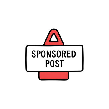 Sponsored Post Sign Label Icon.