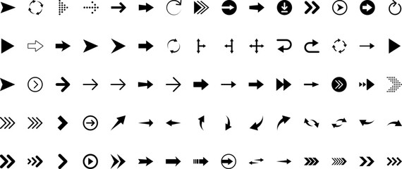 Fototapeta premium Arrows set icon. Arrows set vector illustration. Colorful arrow symbols. vector icon, Arrows vector collection. Vector illustration