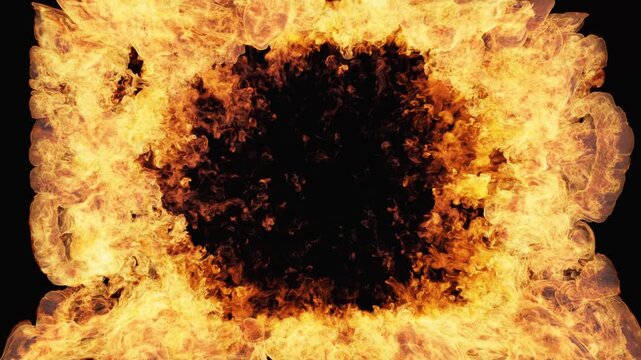 Burning Fire Shockwave v4 A [Black Background] Transition Wipe