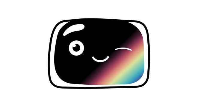 Smiling Face with Rainbow Colors.
