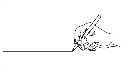 Hand writing line art vector illustration minimalist continuous drawing creativity and expression concept design © Dosoroth Chandra