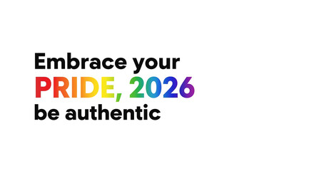 Obraz premium Text with the rainbow flag colors 