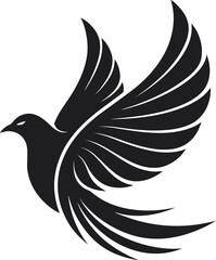 Fototapeta premium WebStylized Dove in Flight – Minimalist Black Silhouette Illustration