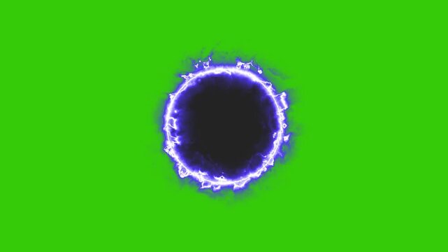 Blue neon circle energy abstract. Video animation Empty purple glowing techno backdrop. Neon blue colored fractal light wave animation with floating particle and circle shaped with copy space for logo