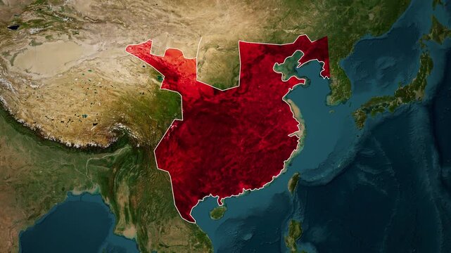 Jin Dynasty Map Animation around 300 AD. Historical map animation of the Great Jin 4k.