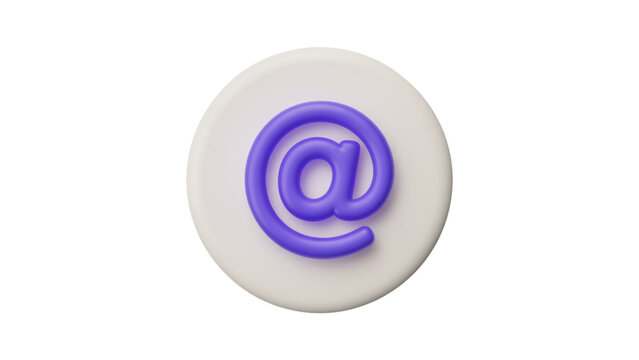 Purple envelope icon on a light circular button Vector