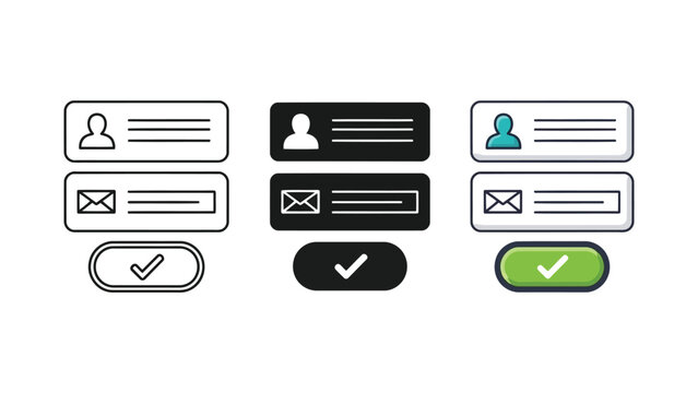 User profile and email contact input form fields vector illustration