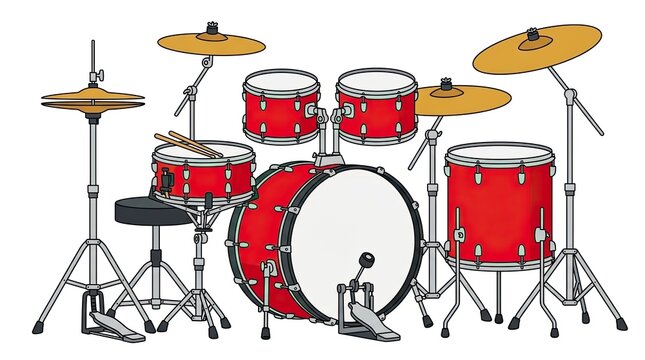 drum kit isolated on white background