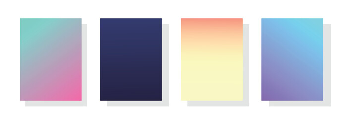 Fototapeta premium Four abstract gradient backgrounds in pastel and vibrant colors modern digital design