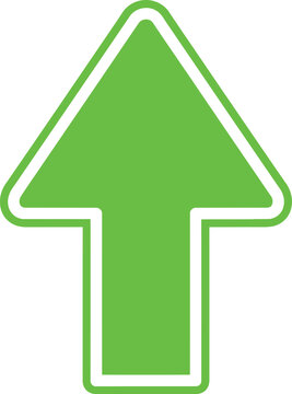 Bright green upward pointing arrow icon Vector