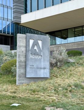 Lehi, UT - USA - Sign at the entrance to the Adobe Campus in Lehi, Utah