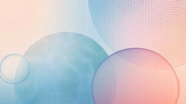 Overlapping translucent circles with gradient colors on textured paper background