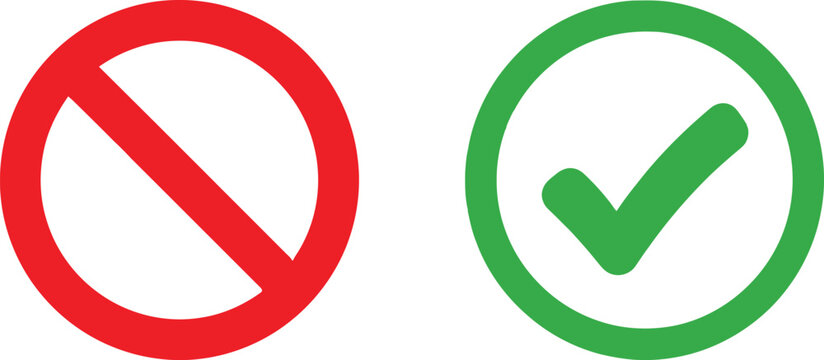 Positive and negative circular icon symbols Vector