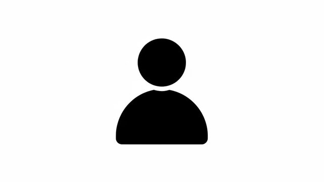 Simple User Icon Animation on White.