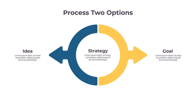 Business infographic template. Arrow chart with two options, steps. Vector chart.
