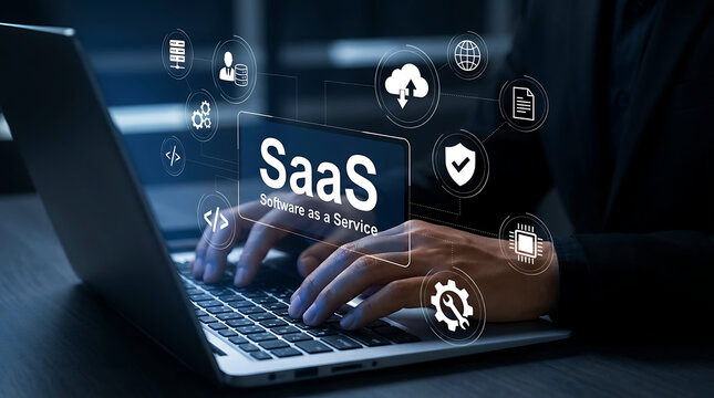 SaaS Cloud Computing Business Technology Digital Service Concept