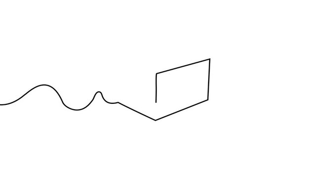 Simple black wavy line on a white background abstract graphic element curve