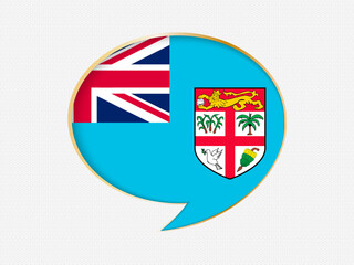 Fototapeta premium Fiji in a Speech Bubble Design on Golden Frame.