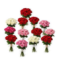 Obraz premium A vibrant bouquet of roses arranged in a circular floral display
