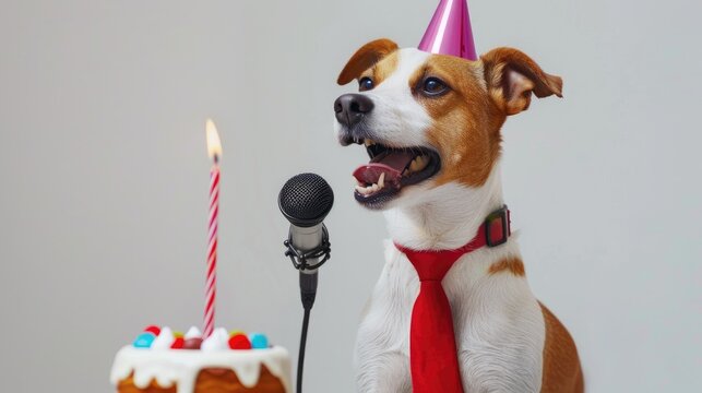 Dapper Dog Serenades With Birthday Cake Beatbox
