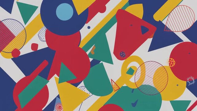 Abstract Geometric 90s Memphis Style Motion Background